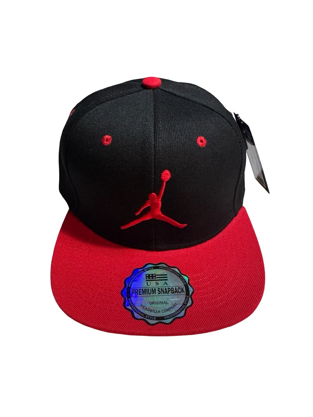 Jordan Snapback Hat - Black and Red Jumpman